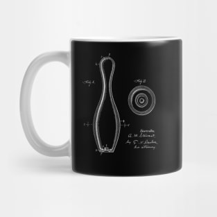 Bowling Pin Vintage Patent Drawing Mug